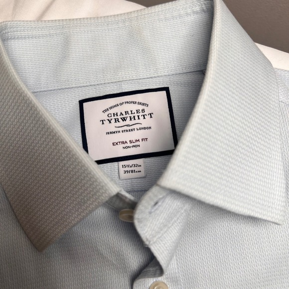 Charles Tyrwhitt Men 15.5 32 (M) FRENCH CUFF X-Slim Fit Patterned Shirt Non Iron - Picture 4 of 7